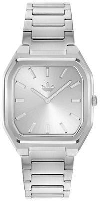 Adidas Originals City Tech Square Silver Tone Dial Silver Tone Stainless Steel Bracelet AOFH26516