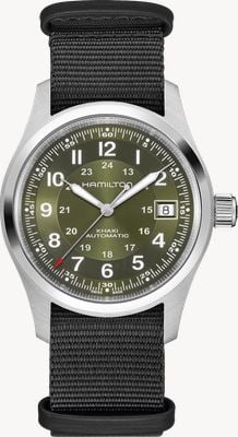 Hamilton Khaki Field Automatic (38mm) Green Sunray Dial / Anthracite NATO Strap H70455960