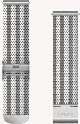 Garmin Quick Release Strap (20mm) Silver Milanese / Silver Hardware - Strap Only 010-12924-23