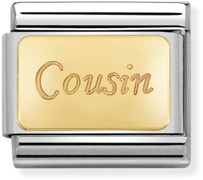 Nomination Classic Cousin 18ct Gold & Steel Charm 030121/36