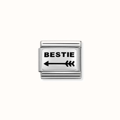 Nomination Composable Classic OXYDISED PLATES 2 In Steel And 925 Silver Arrow Right BESTIE 330109/43