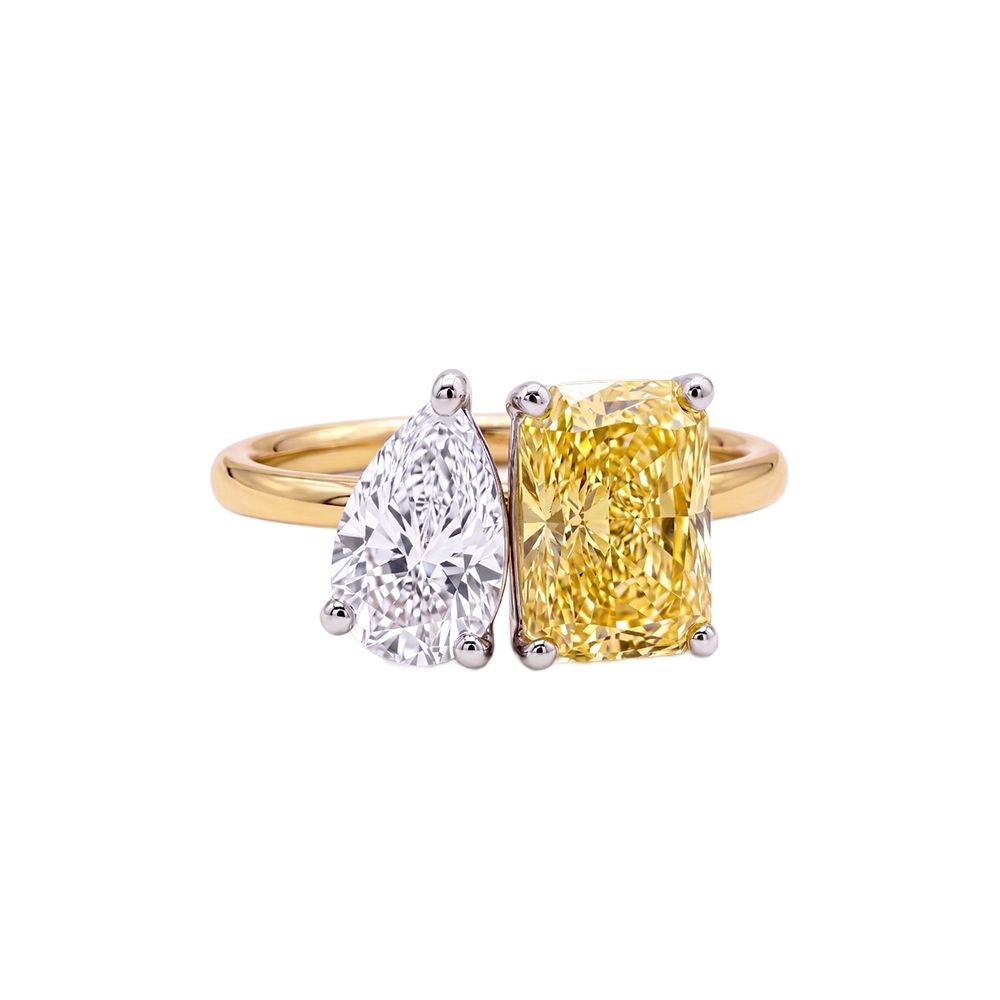 James Moore J70164 18ct Yellow Gold,Platinum Head LabGrown Jewellery
