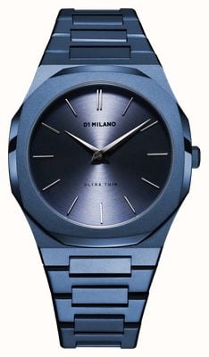 D1 Milano Ultra Thin Midnight (40mm) Blue Brushed Dial / Blue PVD Stainless Steel Bracelet UTBJ21