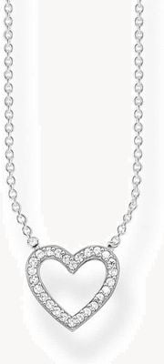 Thomas Sabo | Sterling Silver Open Heart Necklace |Cubic Zirconia | KE1554-051-14-L45V