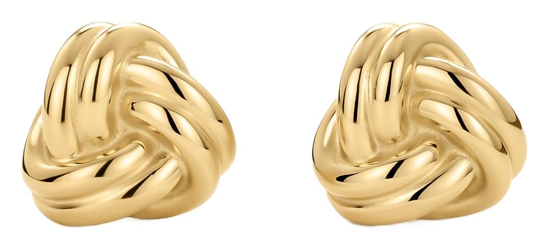 D.LOUISE YBE-14 Knots Stud Gold Plated Earrings Jewellery
