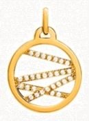 Les Georgettes 16mm Liens Gold Plated CZ Round Pendant 70318741908000