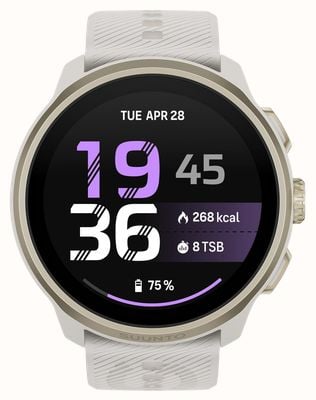 Suunto RUN 2 Lightweight AMOLED Running Watch - 64GB (46mm) Feather Gold - Silicone Watch SS051640000