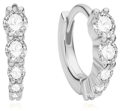 Ania Haie Silver Gracuated Sparkle Huggie Hoop Earrings E075-03H