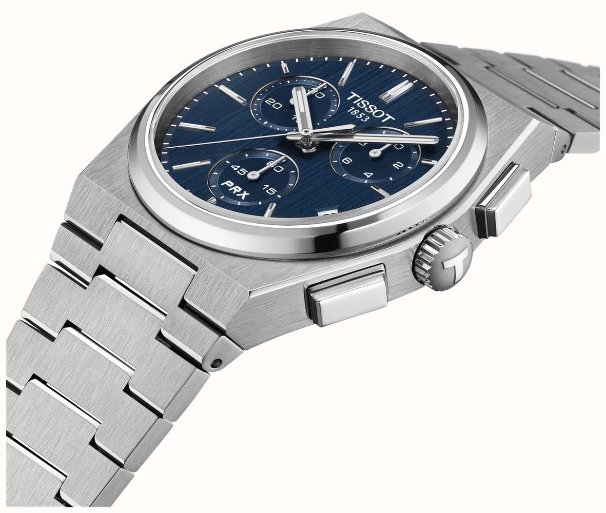 Tissot PRX Quartz Chronograph (41mm) Blue Dial / Stainless Steel Bracelet T1374171104100 - alternate view 2