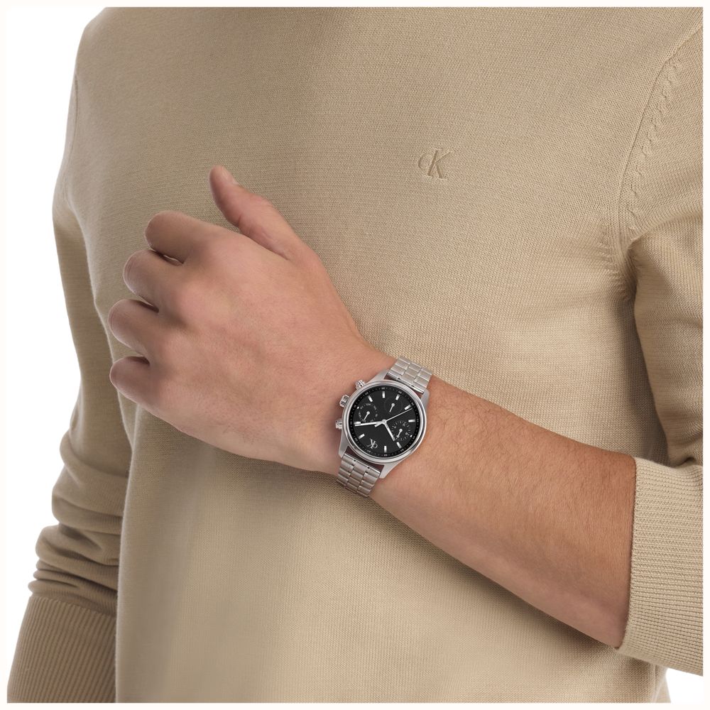 Calvin Klein Modern Vintage Multifunction Quartz (38mm) Black Dial / Stainless Steel Bracelet 25200594 - alternate view 4