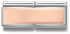 Nomination Classic DOUBLE ENGRAVED Steel And Bonded Rose Gold CUSTOM Smooth Plate Charm 430710/01 - alternate view 2