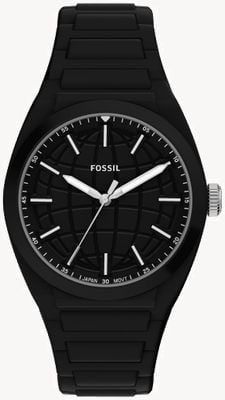 Fossil Everett 42 mm Black Rubber Strap FS6175