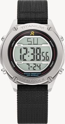 RZE UTD-8000 Multi-Function (42mm) Positive Display / Black Elastic Nylon Strap Watch UTD-8000-BKP