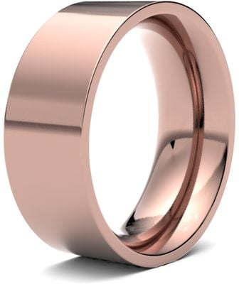 James Moore Wedding Rings | 9ct Rose Gold | 8mm | Heavy | Flat Court | AG_8LHE-9R