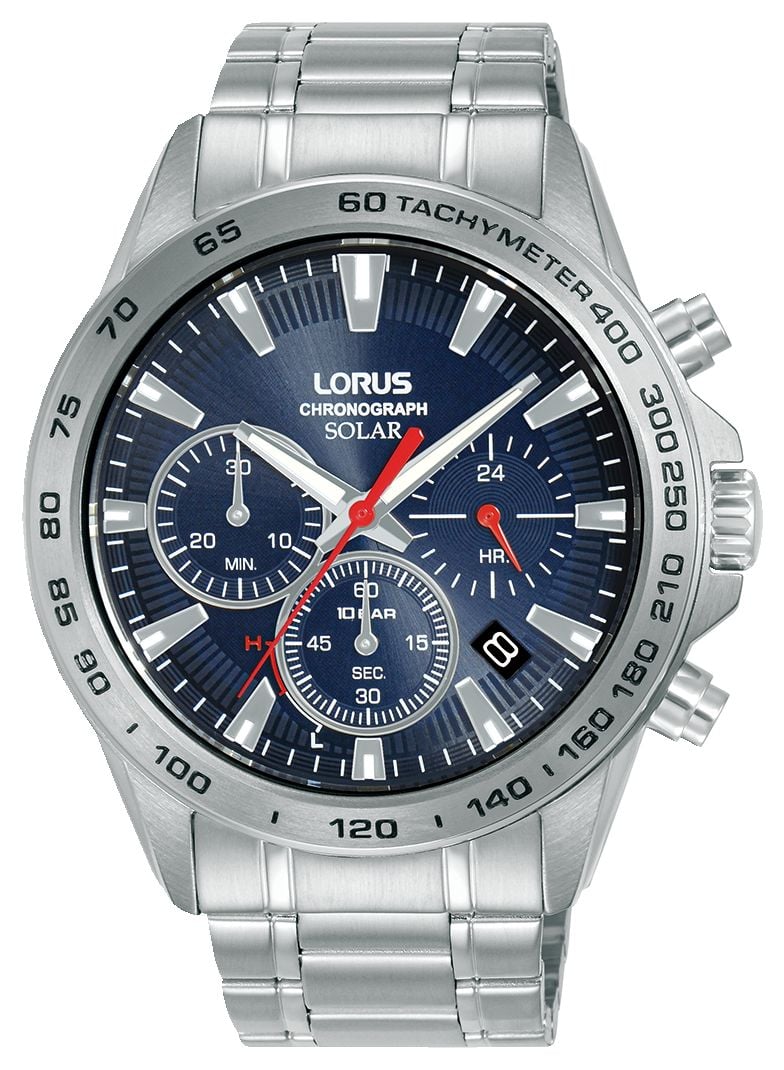 Lorus RZ503AX9 Solar Chronograph (43.8mm) Blue Dial / Watch