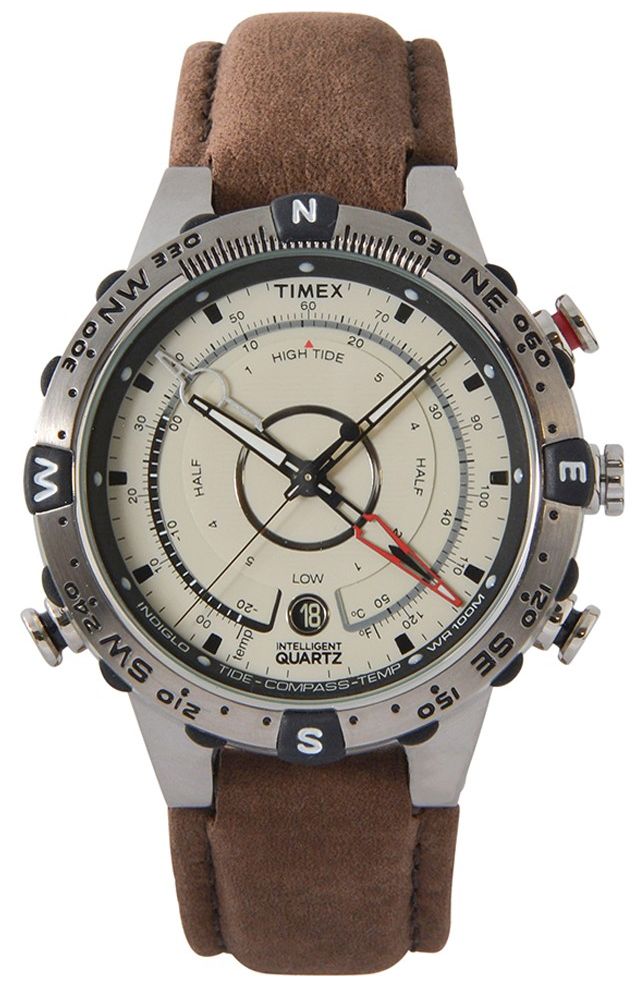 Timex T2N721 IQ Tide Temp Compass Brown Watch