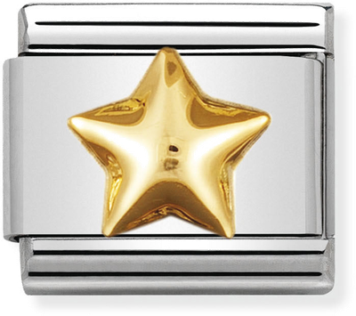 Nomination Classic Star 18ct Gold & Steel Charm 030110/12