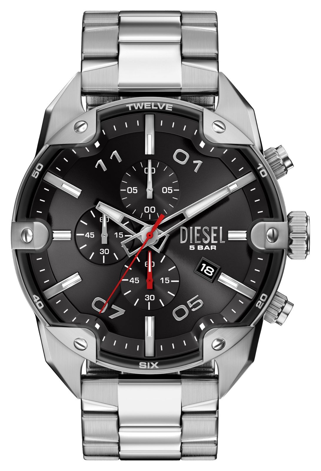 Diesel DZ4709 Spiked Chronograph (49mm) Black Dial / Watch