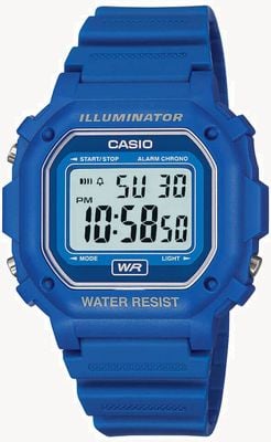 Casio Digital Illuminator (42.6mm) Digital Dial / Blue Resin F-108WH-2AEF