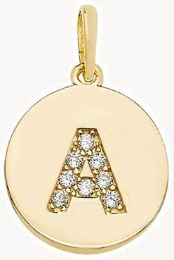 Treasure House 9ct Yellow Gold Round Cubic Zirconia 'A' Initial Pendant PN610/A