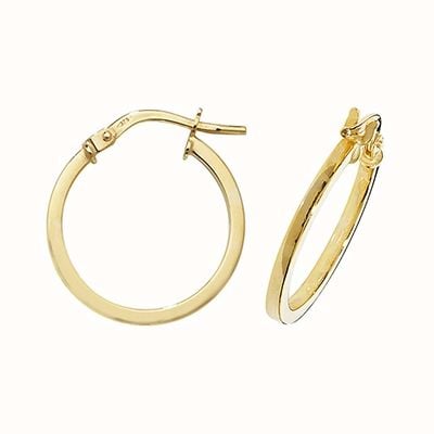 James Moore TH 9k Yellow Gold Hoop Earrings 15 mm ER1007-15