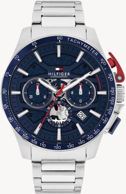Tommy Hilfiger BANK Quartz Chronograph (44mm) Blue Dial / Stainless Steel Bracelet 1792261