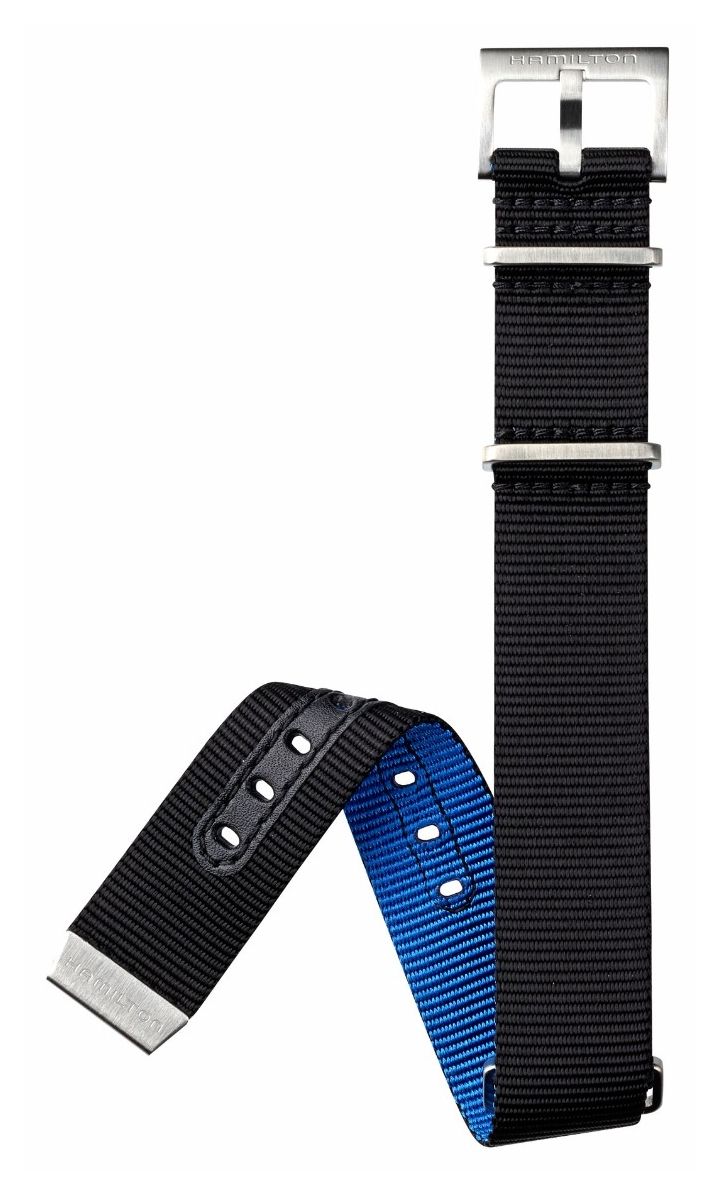 Hamilton Straps H694823101 Khaki Navy Black/Blue NATO Strap Watch