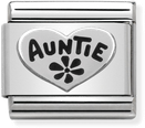 Nomination Classic Auntie Heart Oxidised Sterling Silver & Steel Charm 330101/17