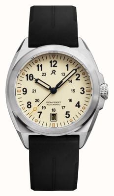 RZE Valour 38 Automatic (38mm) Calcite Full-Lume Dial / Black HexaFlex Rubber Strap VAL-38-CAL