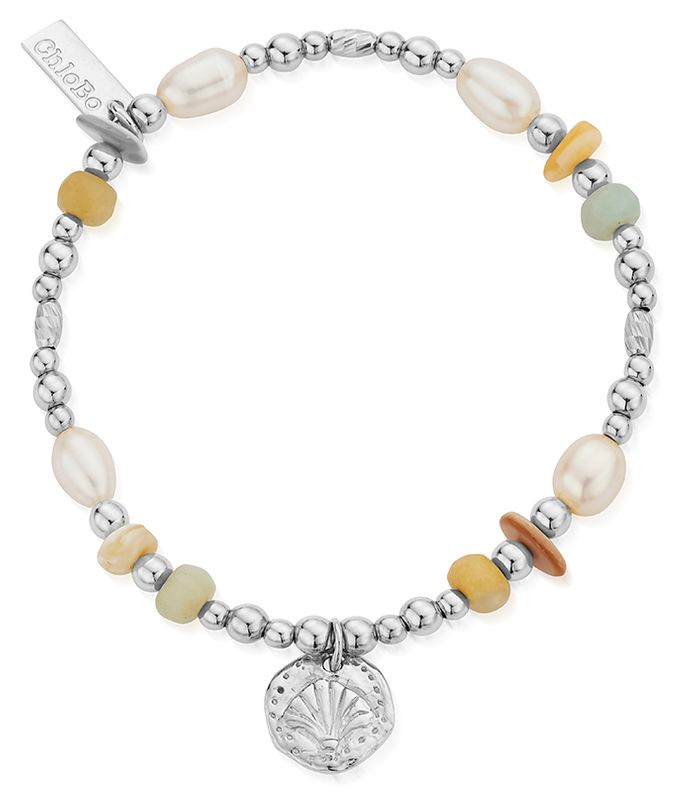 ChloBo SBAPS3526 TREASURES OF BALI Golden Sands Pearl Charm Jewellery