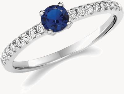 Treasure House STERLING SILVER RHOUIUM PLATED CZ SOLITAIRE RING G7550SA/N