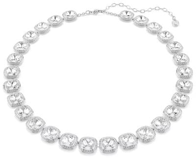 Swarovski Una Angelic necklace, Cushion cut, White, Rhodium plated 5751326