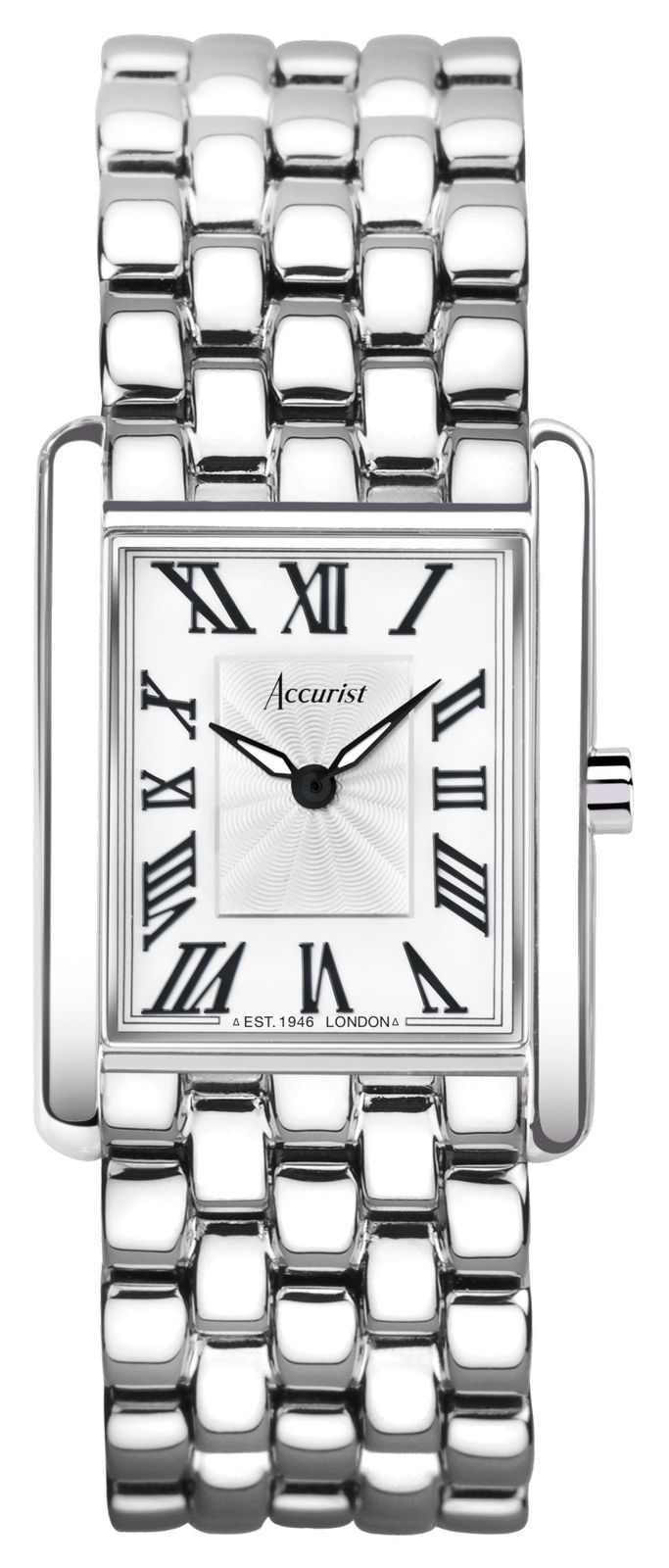 Accurist 71006 Rectangle Womens | White Dial | Stainless Watch