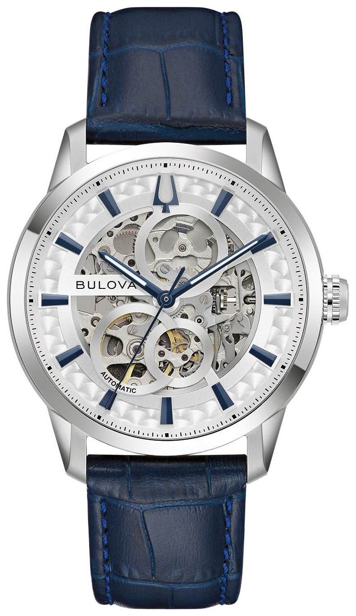 Bulova 96A330 Sutton Automatic (40mm) Silver Skeleton Dial Watch