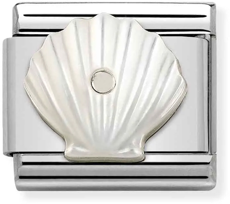 Nomination Classic Shell White Mother of Pearl Sterling Silver & Steel Charm 330509/11