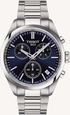Tissot PR 100 Chronograph (40mm) Blue Dial / Stainless Steel Bracelet T1504171104100