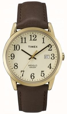Timex Men's Easy Reader Cream Dial Leather Strap TW2P75800