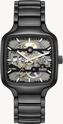 RADO True Square Skeleton Automatic (38mm) Skeleton Dial / Matt Black High-Tech Ceramic Bracelet R27197152