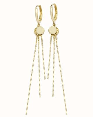 James Moore TH 9k Yellow Gold Drop Chain Earrings ER1132