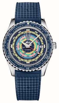 Mido Ocean Star Decompression Worldtimer GMT Automatic (40.5mm) Multicoloured Dial / Blue Rubber Strap M0268291704100