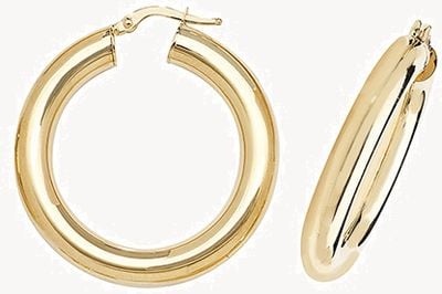 Treasure House 9k Yellow Gold Hoop Earrings 25 mm ER1005-25