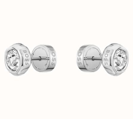 BOSS Jewellery Silver-tone stud earrings with crystal core 1580825