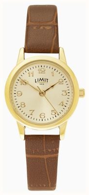 Limit Classic Quartz (26mm) Champagne Dial / Brown Croc Grain PU Leather Strap 60271