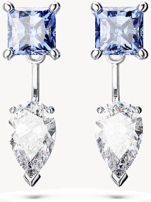 Swarovski Mesmera Jacket-Style Earrings Rhodium Plated White and Blue Crystals 5665767