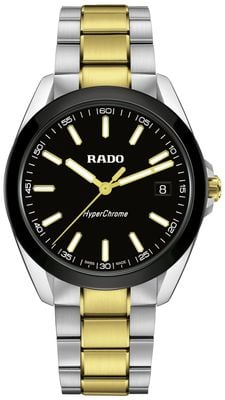 RADO HyperChrome Quartz (41.5mm) Black Dial / Two-Tone Stainless Steel Bracelet R32280153