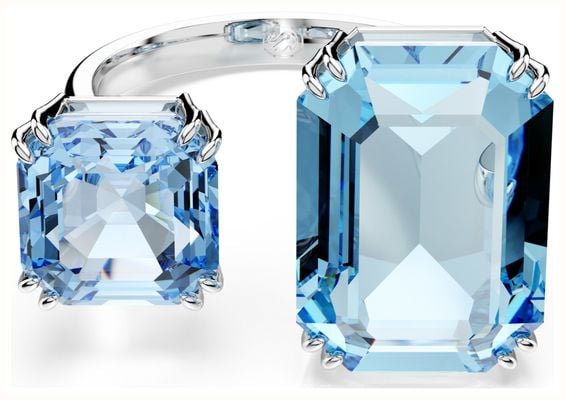 Swarovski Millenia Open Ring Octagon Cut Blue Crystals Rhodium Plated 5694142
