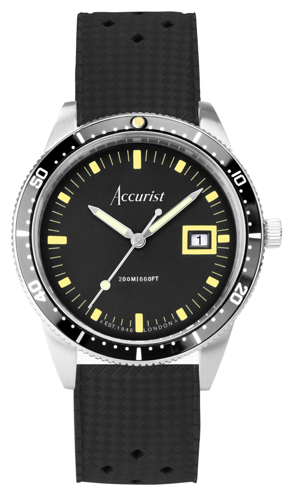 Accurist 72001X Men's Dive Quartz (42mm) Black Dial / Black Watch