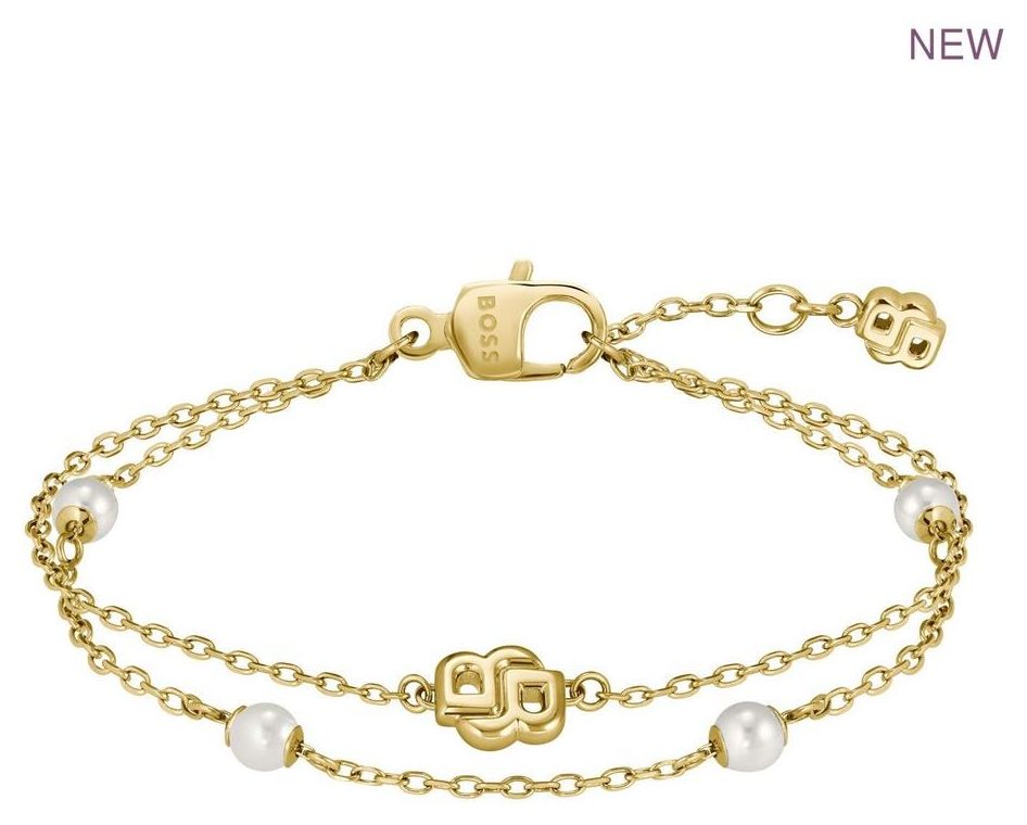BOSS Jewellery 1580808 Double B Mirelle Gold Tone Pearl