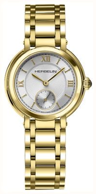 Herbelin Women's Galet (31.5mm) Silver Dial / Gold PVD Stainless Steel Bracelet 10630BP28