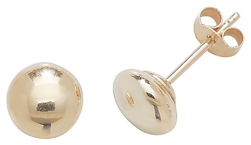 James Moore TH ES406 9k Yellow Gold Button Stud Earrings 5 Jewellery